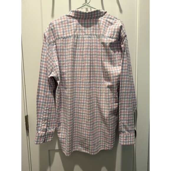 Vineyard Vines XL Whale Shirt Button Down Pink Blue Plaid Long Sleeve Cotton - Picture 4 of 4